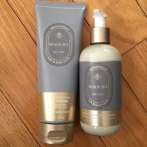Bath & Body Works Aromatherapy Black Tea Body Cream and Lotion - Gray and Cream